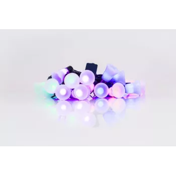 Lampka LED łańcuchowa z dzwoneczkami, 20 ciepłych białych diod LED, 2,5 m, na baterie, złota