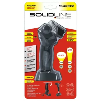 Ledlenser SW3R COB LED Lampa błyskowa z magnetyczną podstawą, 320 lm, ładowana przez USB-C, IP54, głowica obrotowa 180°, klips do kieszeni, czarna