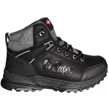 Męskie sneakersy Lee Cooper na sznurowanie, kolor czarny - cholewka z ekoskóry i tekstyliów, podeszwa z gumy, LCJ-23-01-2036M