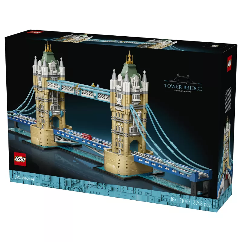 LEGO Architecture 21067 Zestaw konstrukcyjny Tower Bridge (1176 elementów) - kultowy model londyńskiego zabytku