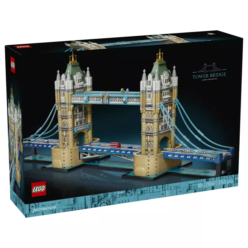 LEGO Architecture 21067 Zestaw konstrukcyjny Tower Bridge (1176 elementów) - kultowy model londyńskiego zabytku