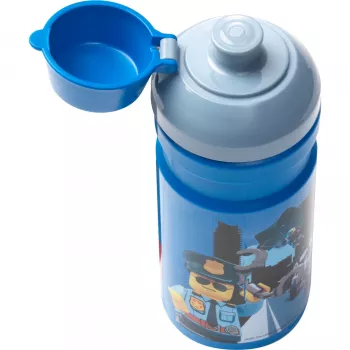 Butelka do picia LEGO City 390 ml Niebieska z miękką silikonową końcówką i półprzezroczystą nakrętką, PP/Silikon, 1 sztuka (40561735)