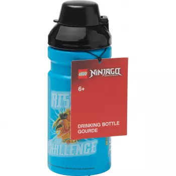 Butelka do picia LEGO NINJAGO 390 ml Niebieska z silikonowym ustnikiem i półprzezroczystą nakrętką PP/Silikon