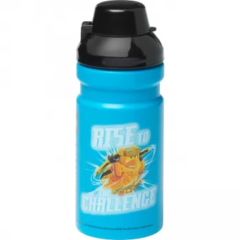 Butelka do picia LEGO NINJAGO 390 ml Niebieska z silikonowym ustnikiem i półprzezroczystą nakrętką PP/Silikon