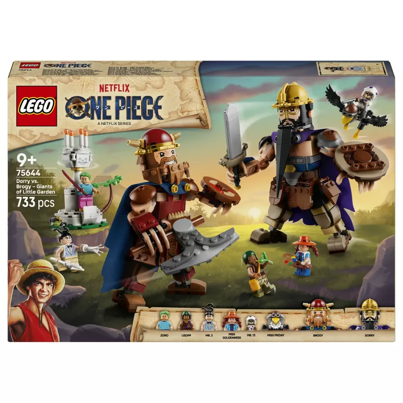 Zestaw konstrukcyjny LEGO One Piece 75644 Dorry vs. Brogy - Giants of Little Garden (1500 elementów, 3 minifigurki, wiek 10+)