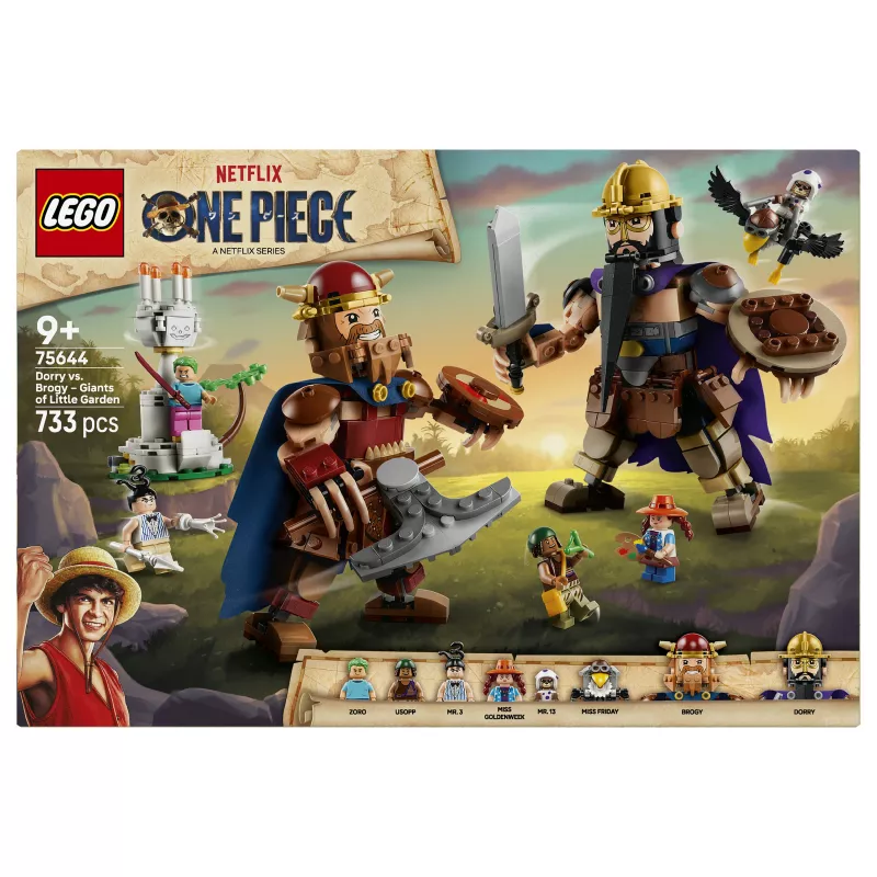 Zestaw konstrukcyjny LEGO One Piece 75644 Dorry vs. Brogy - Giants of Little Garden (1500 elementów, 3 minifigurki, wiek 10+)