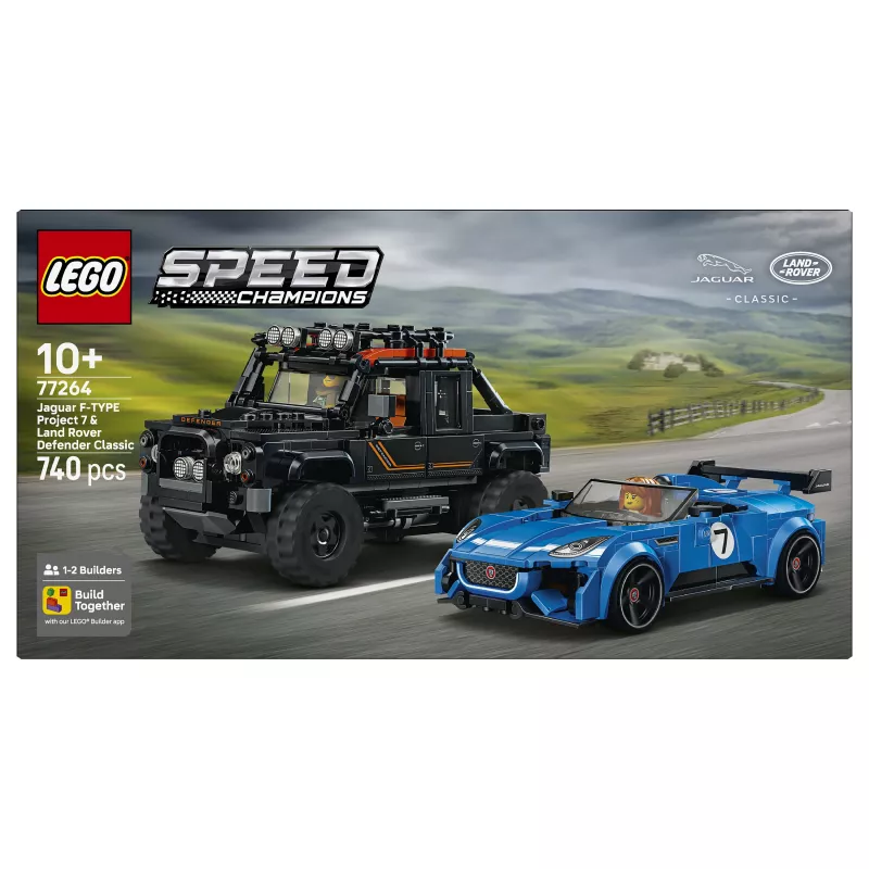 LEGO Speed Champions 77264 Jaguar F-TYPE Project 7 i Land Rover Defender Classic zestaw konstrukcyjny