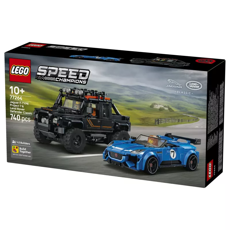 LEGO Speed Champions 77264 Jaguar F-TYPE Project 7 i Land Rover Defender Classic zestaw konstrukcyjny