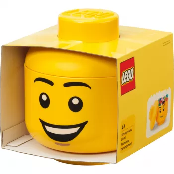 LEGO Storage Head Happy Boy Mały Żółty 2 Litry
