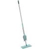 LEIFHEIT Picobello Micro Duo mop płaski z wyciskaczem dźwigniowym, głowica z mikrofibry 33 cm, stalowy trzonek 140 cm, zielono-biały