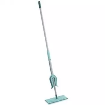 LEIFHEIT Picobello Micro Duo mop płaski z wyciskaczem dźwigniowym, głowica z mikrofibry 33 cm, stalowy trzonek 140 cm, zielono-biały