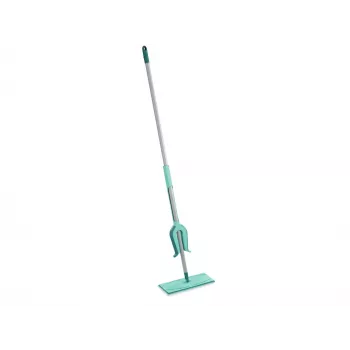 LEIFHEIT Picobello Micro Duo mop płaski z wyciskaczem dźwigniowym, głowica z mikrofibry 33 cm, stalowy trzonek 140 cm, zielono-biały