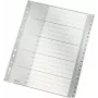 LEITZ 1284 A4 Extra Wide Numbered Index Dividers 1-20, szary, 20-częściowy, polipropylen, 0,12 mm, z zapisywalną kartą tytułową 1284-00