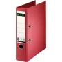 LEITZ segregator dźwigniowy 180° A4 80 mm czerwony kartonowy z okleiną papierową 1007-00-25