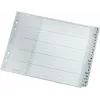 Przekładki alfabetyczne Leitz A-Z, A4, szare plastikowe zakładki na tekturze 250 g/m², 20-częściowe, uniwersalne dziurkowanie 11-otworowe 1262-01-00