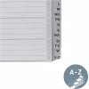 Przekładki alfabetyczne Leitz A-Z, A4, szare plastikowe zakładki na tekturze 250 g/m², 20-częściowe, uniwersalne dziurkowanie 11-otworowe 1262-01-00