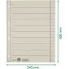 LEITZ A4 Extra Wide przekładki indeksujące, tektura manila 230 g/m², szare barwione w masie, puste zakładki, 100 arkuszy 1658-00-85