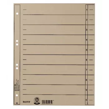 LEITZ A4 Extra Wide przekładki indeksujące, tektura manila 230 g/m², szare barwione w masie, puste zakładki, 100 arkuszy 1658-00-85