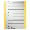 LEITZ A4 Extra Wide przekładki z tektury kraft, 230gsm, szare z żółtymi pustymi zakładkami, zestaw 10-częściowy 1652-00-15