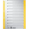 LEITZ A4 Extra Wide przekładki z tektury kraft, 230gsm, szare z żółtymi pustymi zakładkami, zestaw 10-częściowy 1652-00-15