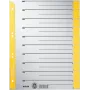 LEITZ A4 Extra Wide przekładki z tektury kraft, 230gsm, szare z żółtymi pustymi zakładkami, zestaw 10-częściowy 1652-00-15