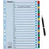 LEITZ A4 przekładki indeksujące Mylar A-Z, 26 zakładek, wielokolorowe, uniwersalne dziurkowanie, 160 g/m², 1 zestaw (100167)