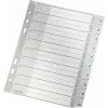 LEITZ A5 plastikowe przekładki indeksujące, numerowane 1-10, szare, 10-częściowe, polipropylen, 0,12 mm, z zapisywalną okładką 1285-00-00