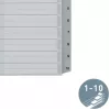 LEITZ A5 plastikowe przekładki indeksujące, numerowane 1-10, szare, 10-częściowe, polipropylen, 0,12 mm, z zapisywalną okładką 1285-00-00