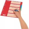 LEITZ przekładki kartonowe, puste zakładki, A4, 5-częściowe, wielokolorowe, 160 g/m², z czerwoną okładką do pisania 250 g/m² (4386-60-00)