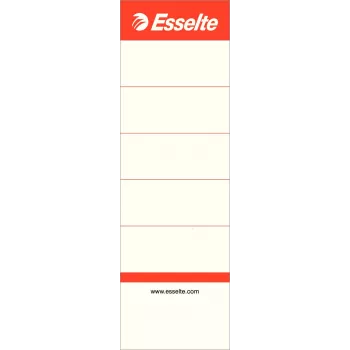 LEITZ Esselte Standardowe etykiety na grzbiet teczek, 50 x 158 mm, białe, krótkie, szerokie, do segregatorów z mechanizmem dźwigniowym o szerokości 75 mm, 100 etykiet (810801)
