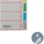 LEITZ wyjątkowo mocne przekładki kartonowe, gładkie, A5, 6-częściowe, szare 230 g/m², zapisywalna okładka z nadrukiem siatki 4355-00-85