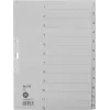 LEITZ Przekładki indeksowe Manila, numeryczne 1-12, A4 Extra Wide, szare, 12-częściowe, 100 gsm, dziurkowanie 80 mm, wzmocnione otwory 1233-00-85