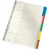 LEITZ przekładki indeksowe z kartonu wzmocnionego Mylarem, gładkie, A4, 5-częściowe, szare zakładki, 160 g/m², z zapisywalną kartą tytułową 4320-00-00