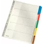 LEITZ przekładki indeksowe z kartonu wzmocnionego Mylarem, gładkie, A4, 5-częściowe, szare zakładki, 160 g/m², z zapisywalną kartą tytułową 4320-00-00