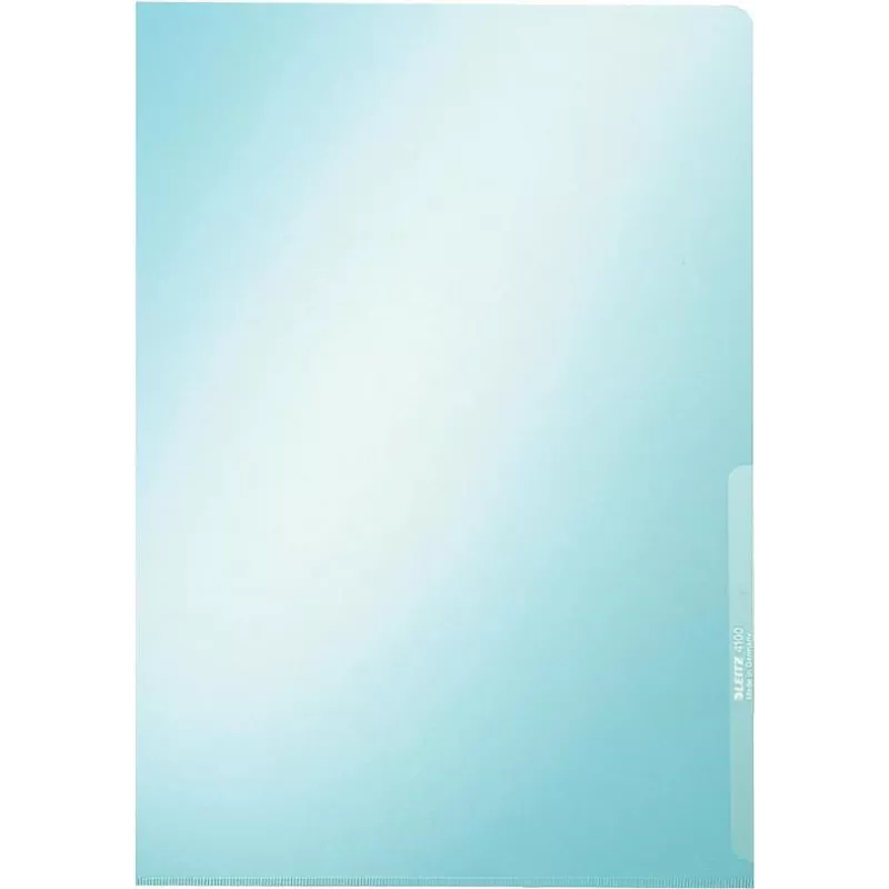 LEITZ Premium A4 Teczka na dokumenty, PVC, niebieska, 0,15 mm, otwarta od góry i z boku, bezpieczna dla archiwizacji, sztywna folia (4100-00-35)