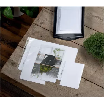 LEITZ re:cycle kieszeń na dokumenty A4, 100% z recyklingu PP, 0,13 mm fakturowana, otwarta góra i bok, przezroczysta, opakowanie 10 4401-10-03