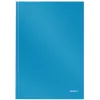 LEITZ Solid Notes A4 w linie czarny 80 kartek twarda oprawa szyty z gumką, uchwytem na długopis, zakładkami i wewnętrzną kieszenią 46640030