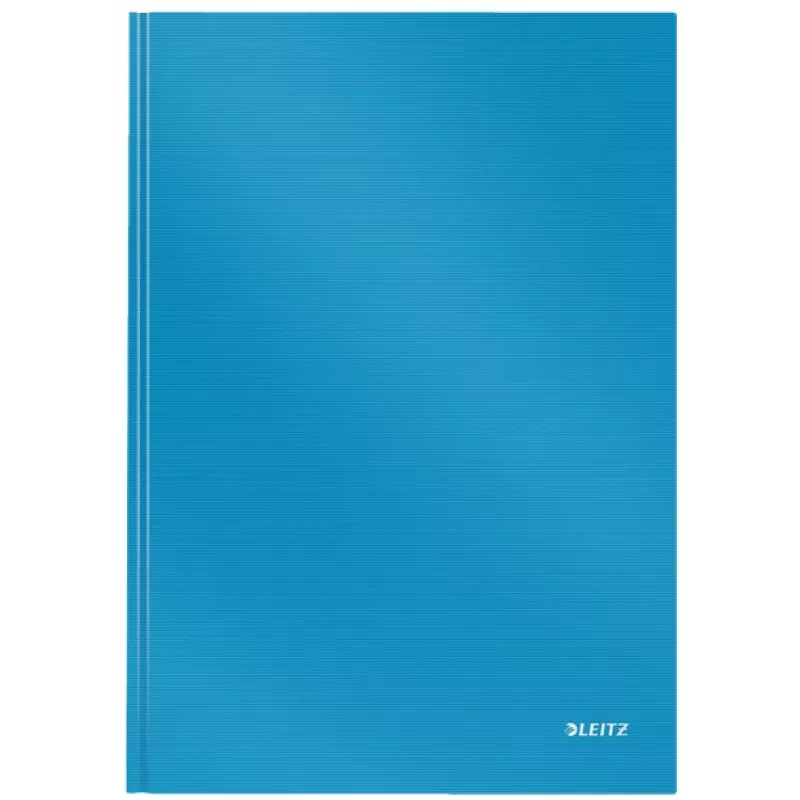 LEITZ Solid Notes A4 w linie czarny 80 kartek twarda oprawa szyty z gumką, uchwytem na długopis, zakładkami i wewnętrzną kieszenią 46640030