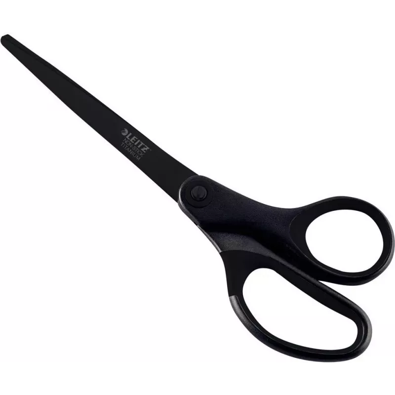 Nożyczki Leitz Titanium Quality 180 mm, ostrza ze stali nierdzewnej z powłoką tytanową, ergonomiczne uchwyty Soft-Grip, czarno-czerwone, do papieru i tkanin 5419-60-95