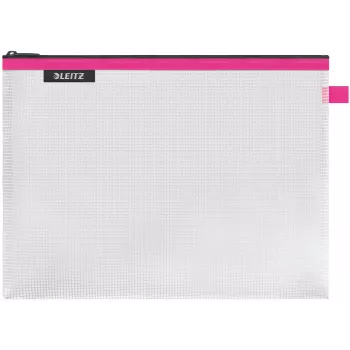 LEITZ WOW Traveller etui na zamek błyskawiczny duże, różowe, wodoodporne, A4, 1 sztuka 4026-00-23