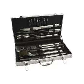 Leopold Vienna BBQ Kit 18 Pieces 8x24x27 cm Stainless Steel Aluminium Case Silver