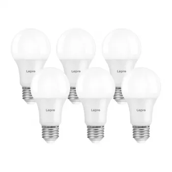 LEPRO 100092-WW-EU-6 A60 E27 7W 800lm 2700K Ściemnialna żarówka LED, klasa E, 6 sztuk