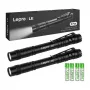 LEPRO 120023-2 Latarka 2 szt., 1000 lumenów LED Taktyczna latarka, IPX4 Wodoszczelna, Regulowana ostrość, 5 trybów, Aluminium lotnicze, Czarny