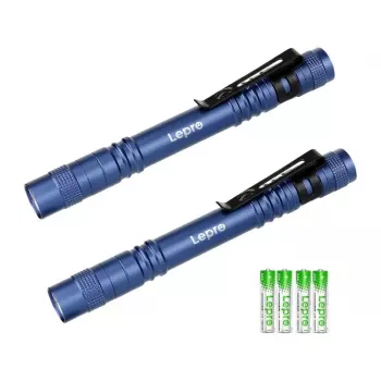 LEPRO 120023L-BU-2 Latarka LED, 1000 lumenów, regulowana ogniskowa, IPX4, 2 szt., czarna