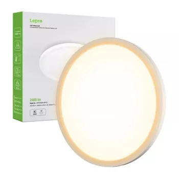 LEPRO 1500039-WW-EU 24W 2400 lm LED sufitowa lampa, ciepła biel, ściemniana, IP54, okrągła