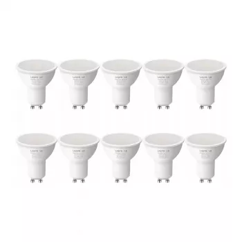 LEPRO 200081-WW-EU-10 Żarówka LED GU10, 4.5W (odpowiednik 50W), 345 lm, 2700K Ciepła biel, kąt świecenia 100°, nieściemnialna, opakowanie 10 szt.
