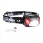 LEPRO 320014 Ładowana przez USB LED Opaska na głowę z reflektorem CREE XPE, światłem COB, czerwonym światłem, wodoodpornością IPX4, 300 lumenów, baterią 1200mAh, regulowanym elastycznym paskiem - Czarna