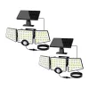 LEPRO 640005-DW-2 Solar Motion Sensor Light, 2-Pack, 600 Lumens, 6500K Cool White, IP65 Waterproof, 3 Modes, Wall-Mounted