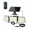 LEPRO 640005-DW Lampa solarna, 3000 lm, 6500K, 3 regulowane głowice, oświetlenie 270°, IP65, czujnik ruchu, 2400 mAh