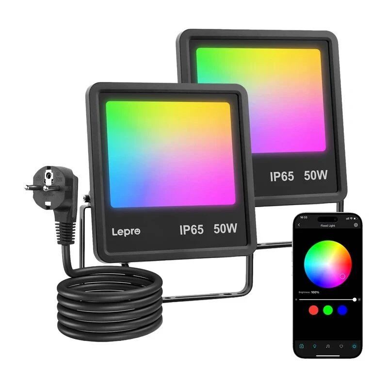 Lepro F1 50W naświetlacz LED IP65 5000Lm 5000K światło dzienne montowalny na ścianie